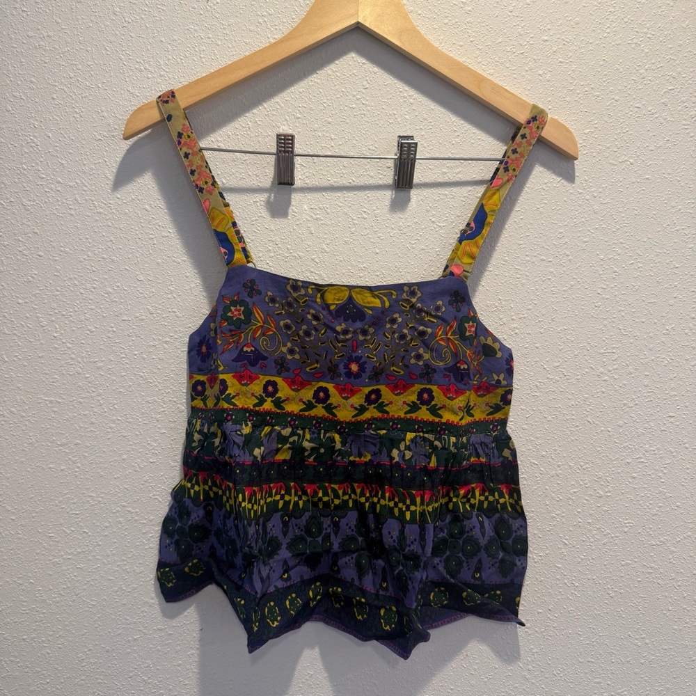 NATURAL LIFE Purple Floral Boho Tank Top